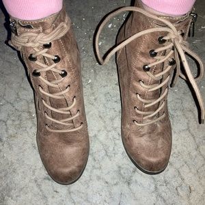 Brown heel boots